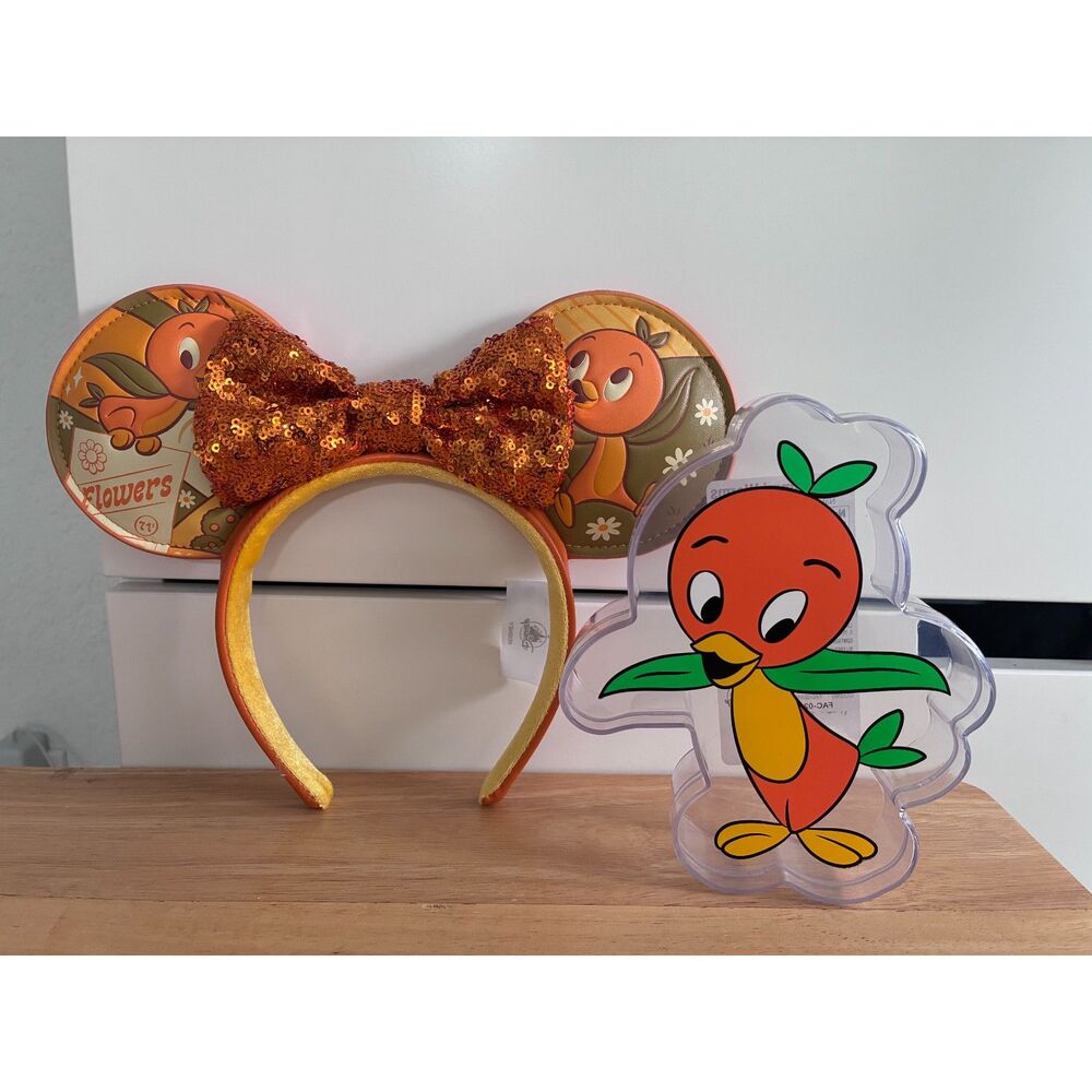 Walt Disney World Orange Bird Ear Headband & 50th Anniversary Candy Container